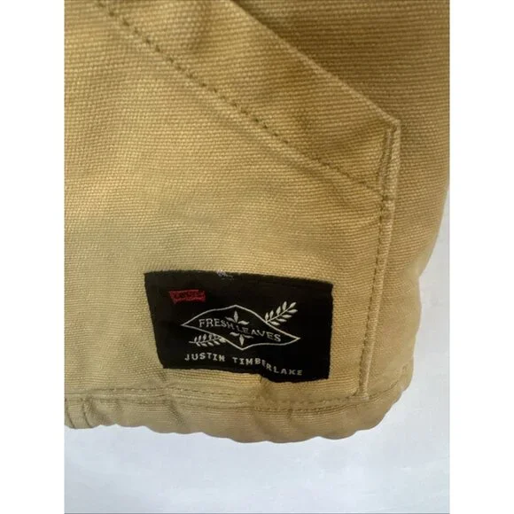 Levi’s Premium Sherpa Jacket Fresh Leaves Tan Black Men S Justin Timberlake